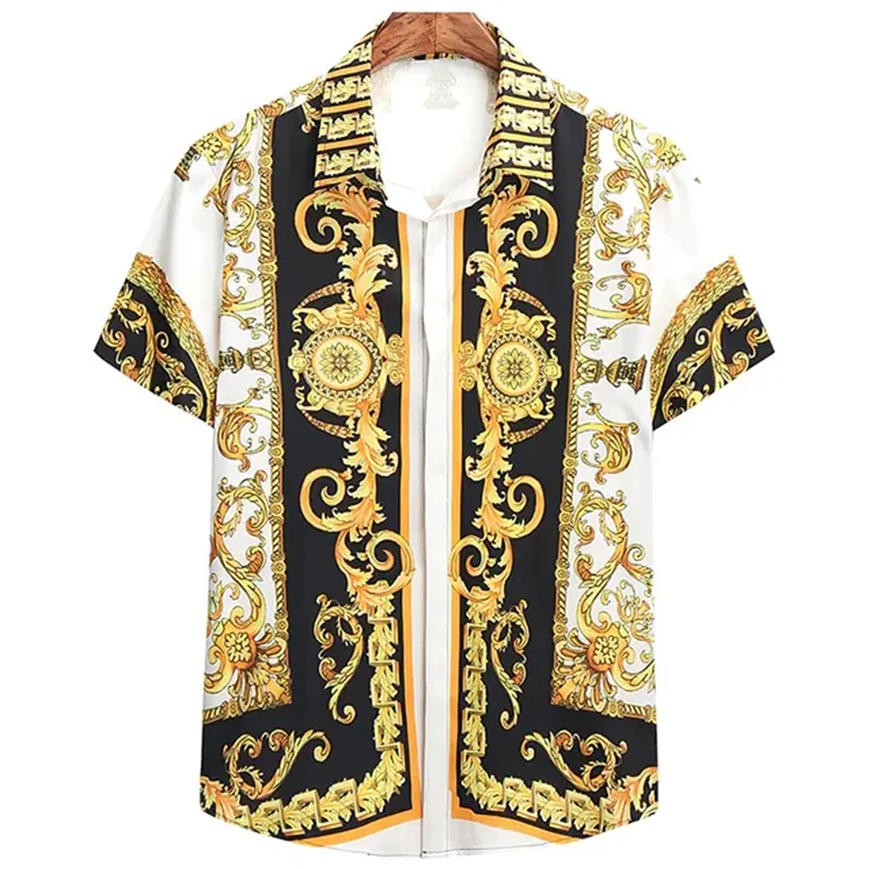 2023 Unisex Breathable Hawaiian Shirts Baroque French Men's Shirts 3D Printi High Fashion Street Loose Men's Streetwear Shirts