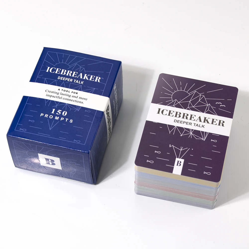 Icebreaker Deeper Talk Deck Conversation Starter Card Pack to Deepen Friendships with 150 Prompts to Create Real Conversations