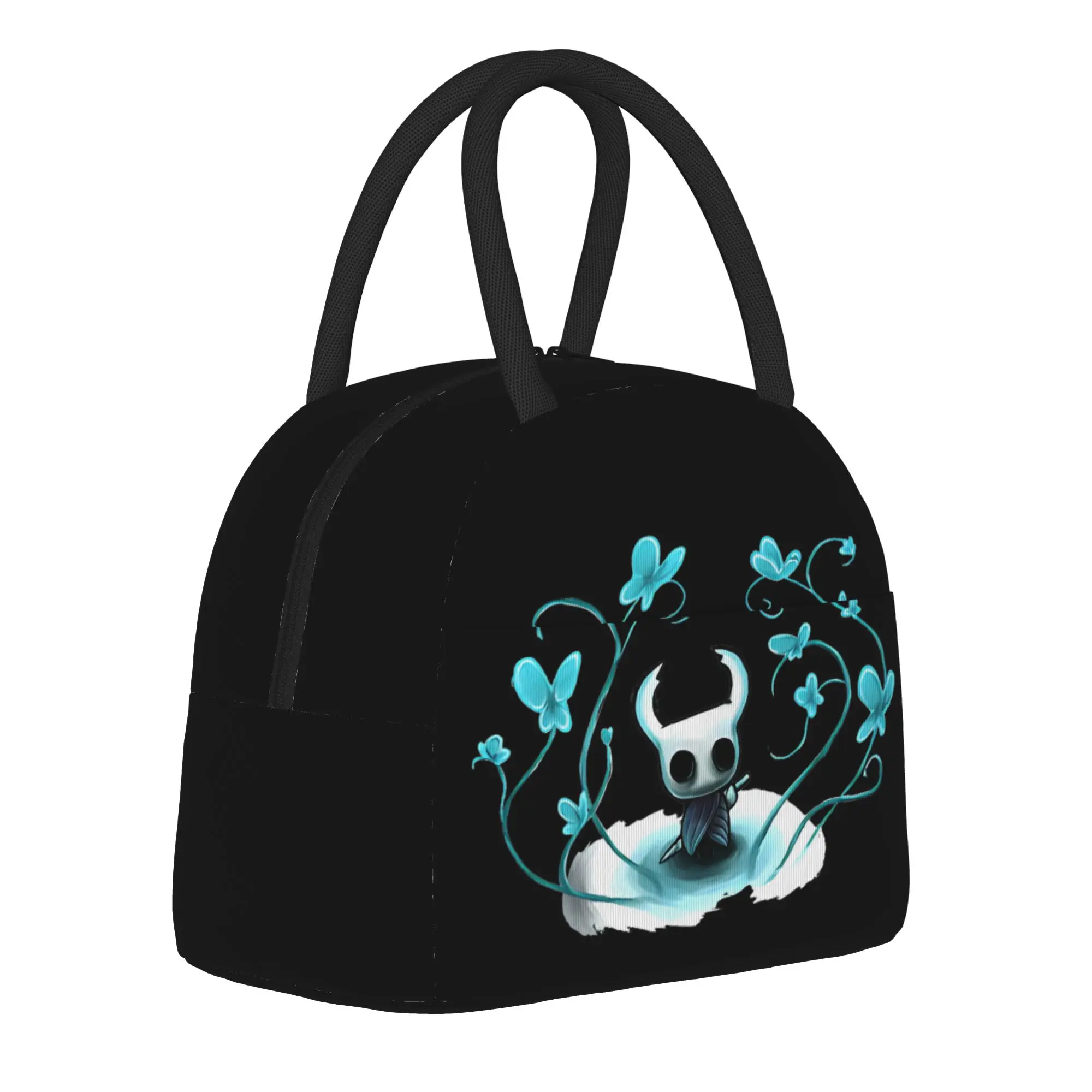 Hollow Knight  Insulated Lunch Bag Large Ghost Game Meal Container Cooler Bag Tote Lunch Box Work  Picnic Men Women