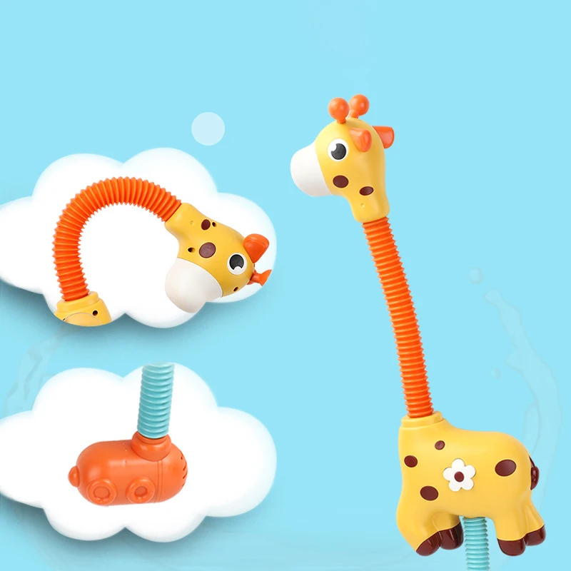 Giraffe Electric Spray Water Squirt Sprinkler Baby Bath Toys Bathtub Shower Pool Bathroom Toy for Infants Babies Toddlers Gifts