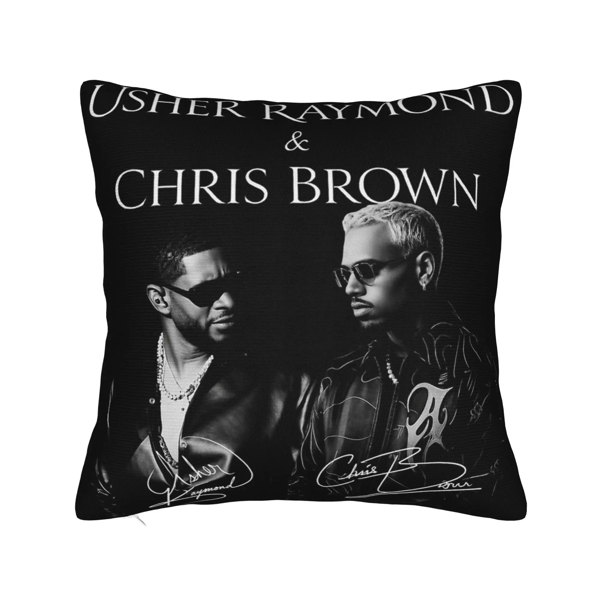Decorative Pillowcase Chris Brown Usher R&B Tour 2026 Product Sofa  Throw Pillow Case Cover Square Multi-Size