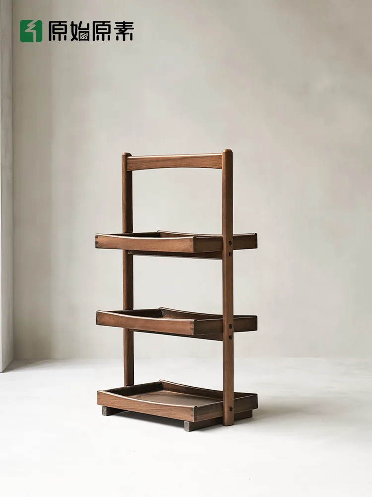 

Original Elements Solid Wood Edge North American Black Walnut Light Luxury Shelf Small Side Table B5181