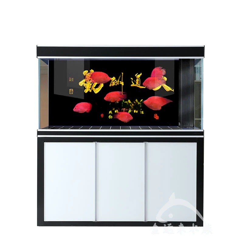 

Fish Tank Large Bottom Filter Living Room Home Golden Dragon Fish Tank Super White Glass Floor Screen Landscape Tank