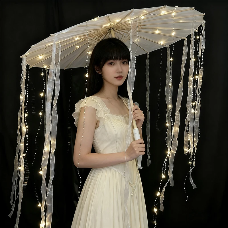 Costume Cosplay Accessory Props Luminous Umbrella Performance Stage  Hand Holding Umbrella Glowing For Night