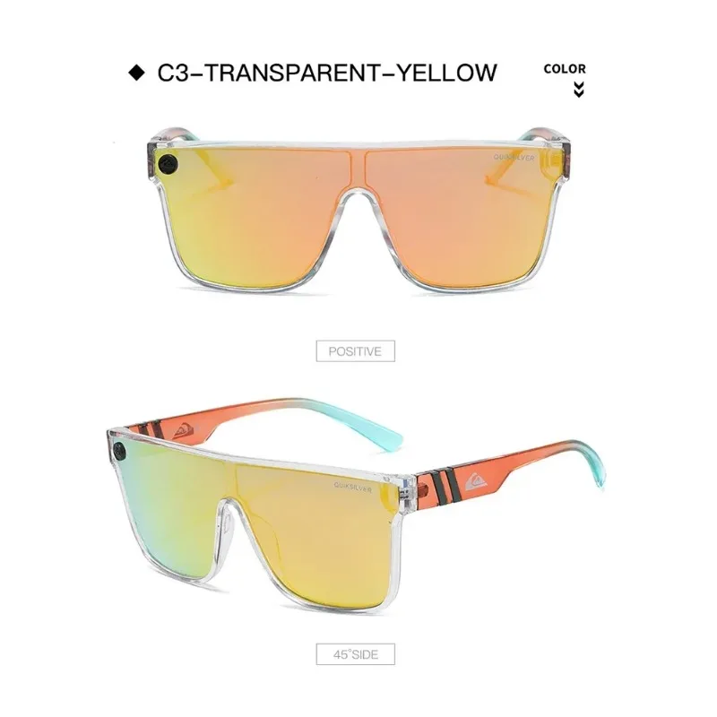 Gafas de sol de moda para hombre y mujer, lentes deportivas de gran tamaño con montura grande, coloridas, Uv400