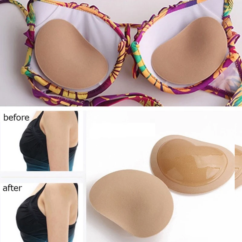 

1 Pair Realistic Strap Sponge Breast Forms Fake Boobs Enhancer Bra Padding Inserts For Crossdresser Cosplay Swimsuits S M L