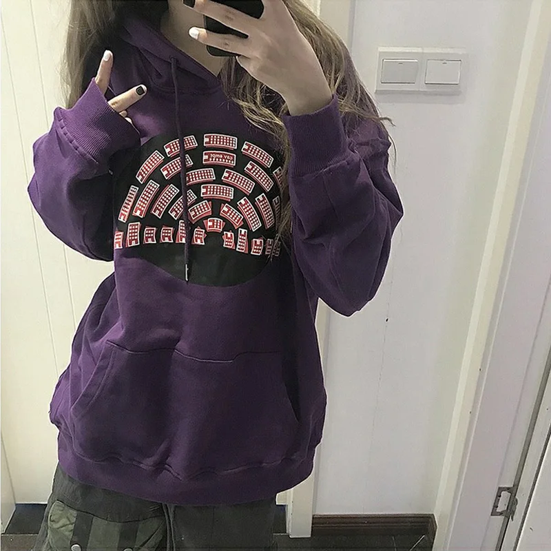 Hip-Hop Loose Purple CAVEMPT C.E Hoodie Men Woman 2022fw Casual Pullover Heavy Fabric Splicing Cav Empt Sweatshirts Inside Tags