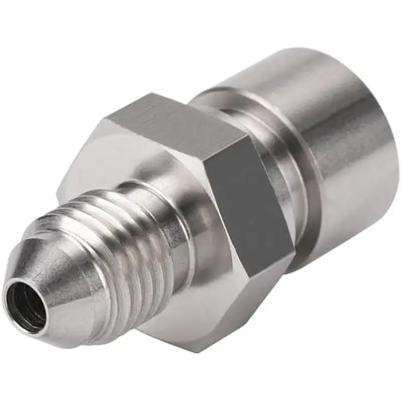 A10E-4AN Male To M10x1.0 Metric Inverted Flare Female Brake Line Adapter Fitting Stainless Steel