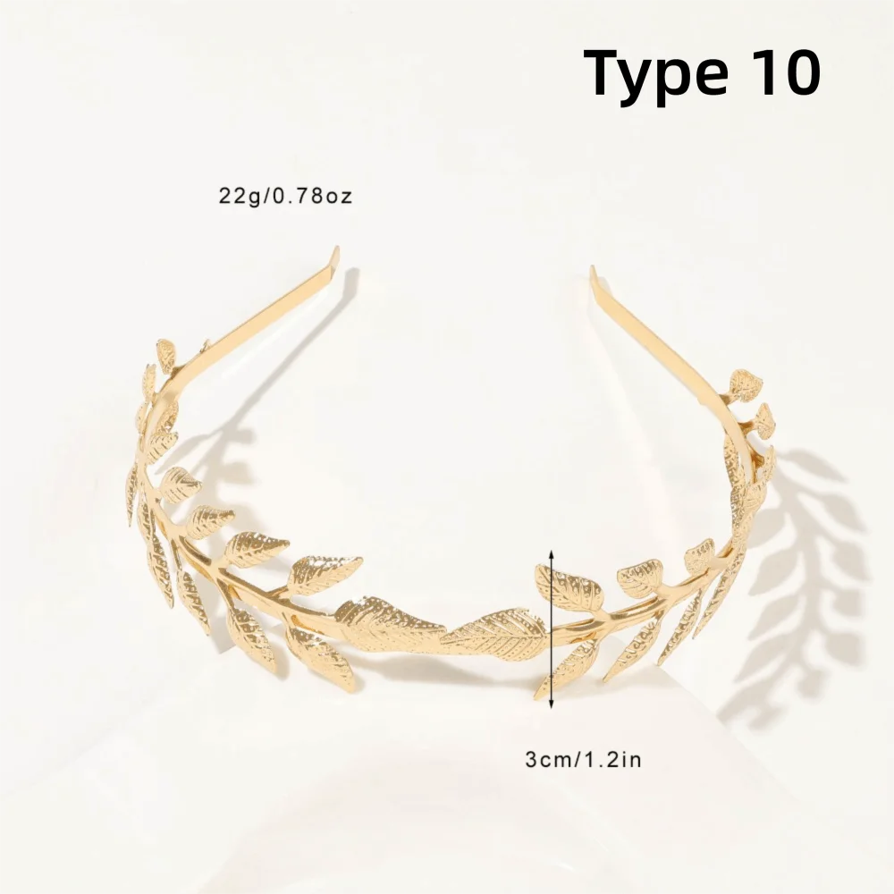 Wreath Bridal Accessories Gold Leaves Tiara Comfort Fit Korean Style Headwear Hair Jewelry Hair Crown Wedding Party