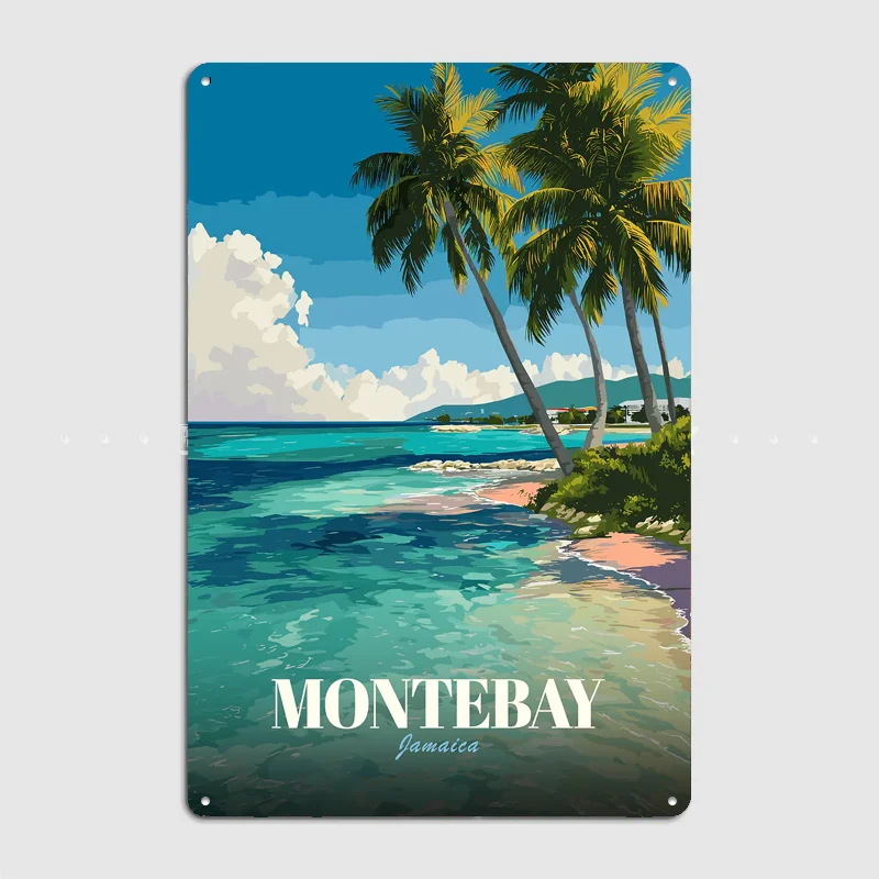 Montego Bay Jamaica Tropical Beach Poster Metal Sign Life Wall Custom Bedroom Indoor Home Wall Decor Posters Room Decoration