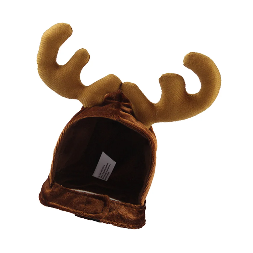 คริสต์มาสสัตว์เลี้ยงขนาดเล็กหมวกกาแฟ Antlers Headwear สัตว์เลี้ยงเครื่องแต่งกายอุปกรณ์เสริมสําหรับแมวสุนัข (ฟรีขนาด) สัตว์เลี้ยงหมวกคริสต์มาส