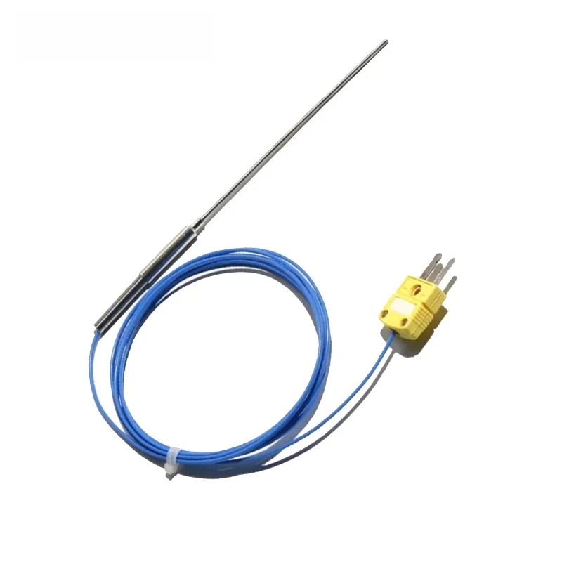 Type K Armored Thermocouple 1M Wire Temperature Sensor Flexible Tubular Needle Probe 100/200MM with Plug