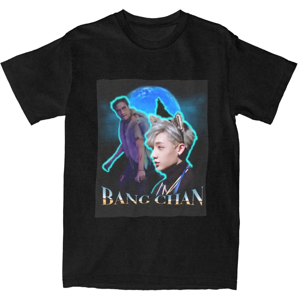 Oversized T-Shirt Bang Chan Design Cotton T Shirts Hip Hop Tee Shirt for Men's Summer Funny Custom Logo Short Sleeve Clothes