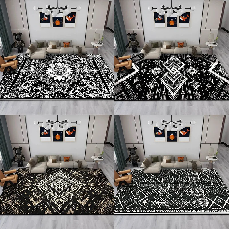 

Morocco Retro Geometric Rug For Living Room Bedroom Washable Non-Slip Lounge Rug
