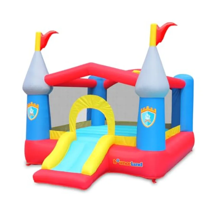 

Bounce House Castle with Basketball Hoop Inflatable Bouncer, Fun Slide, Safe Entrance Opening, UL Certified Strong Blower Inclu