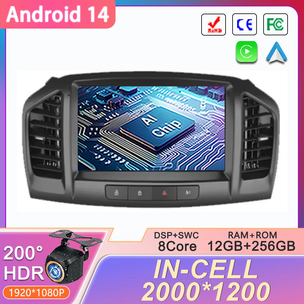 

Car Radio Carplay For Opel Insignia 2008 - 2012 For Buick Regal 2009 - 2013 GPS Android Auto Screen Stereo 4G Wifi BT
