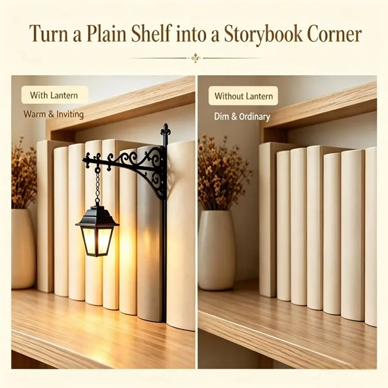 HLZS-Reading Light Bookshelf 2PCS For Bookshelf Lighting For Bookworms Led Books Nook Lamp Ornament Library Lantern Decorative S
