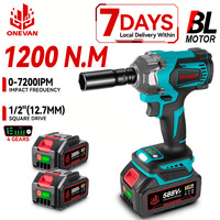 ONEVAN 4 Gears 1200N.M Brushless Electric Impact Wrench 1/2 inch Cordless Screwdriver Electric Drill Tool For Makita Battery Pin