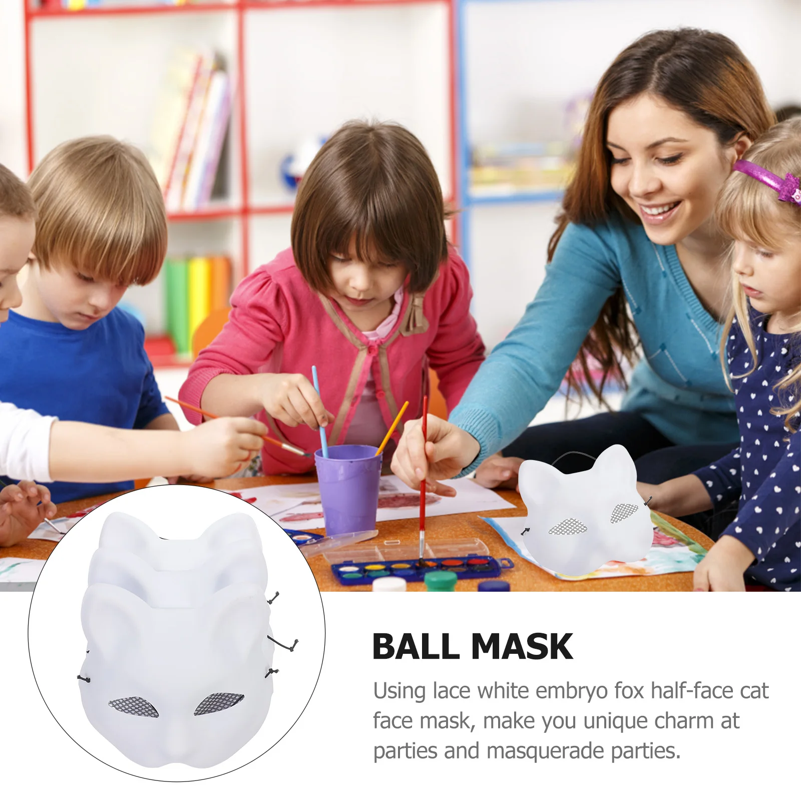 3 Pcs 페이스 마스크 빈 흰색 가장 무도회 액세서리 Diy Paintable 마스크 가장 무도회 파티 액세서리 공예 빈 코스프레 장난감