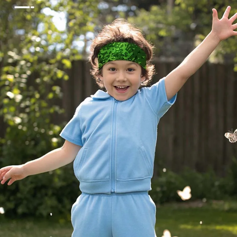 Sports Sweat-Absorbent Children's Basketball Headband For Men Women Running Headband Jungle Camouflage Outdoor Ice Silk Scarf
