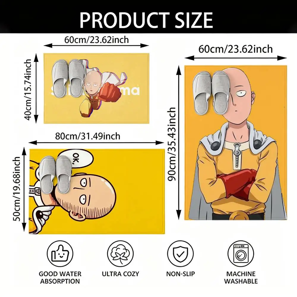 One P-Punch S-Saitama M-Man Bedroom Decor Carpet  for Living Room Thick Plush Study Floor Mat Home Fluffy Soft Rug