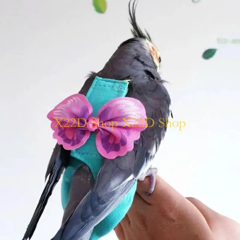 x22d-軽量ペット鳥布ハーネスロープ鳥ストラップ屋外活動トレーニング