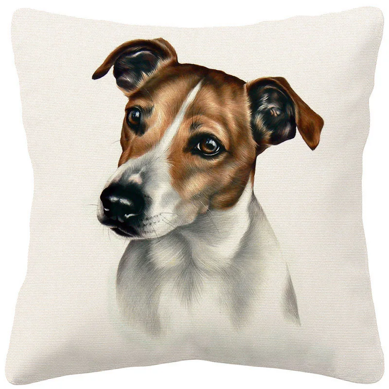Jack Russell Terrier Greyhound Dachshund Cushion Cover Dog Love Home Decorative Throw Pillow Cover For Sofa