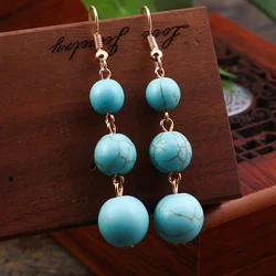 Bohemian Turquoise Drop Earrings for Women Girls Party Holiday Jewelry Gifts