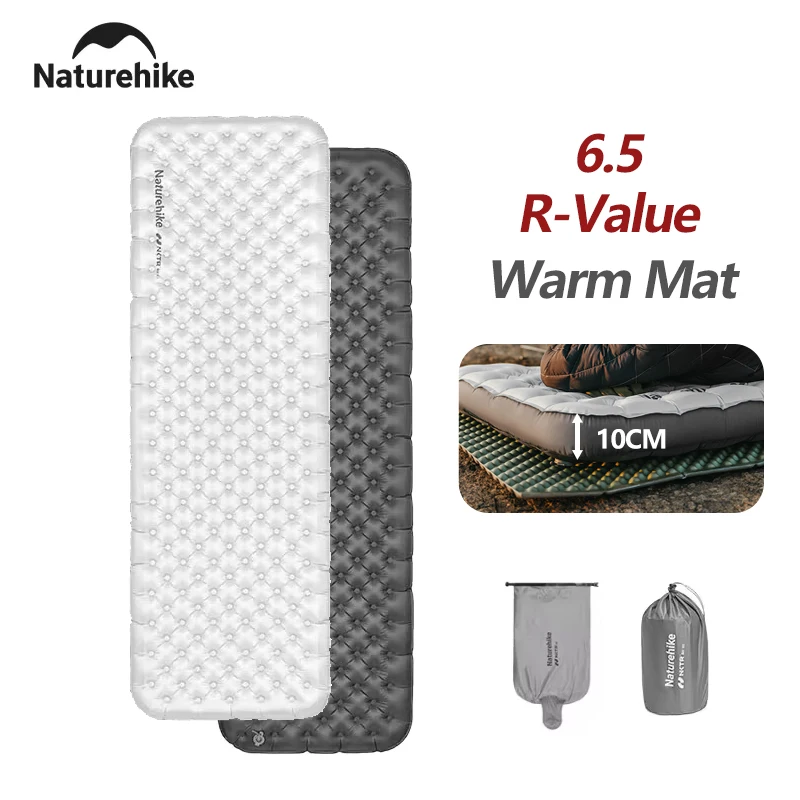 Naturehike Air Mat 6.5 R-Value Inflatable Sleeping Mattress Camping Winter Warm Mat Ultralight Portable Moisture-proof Mattress