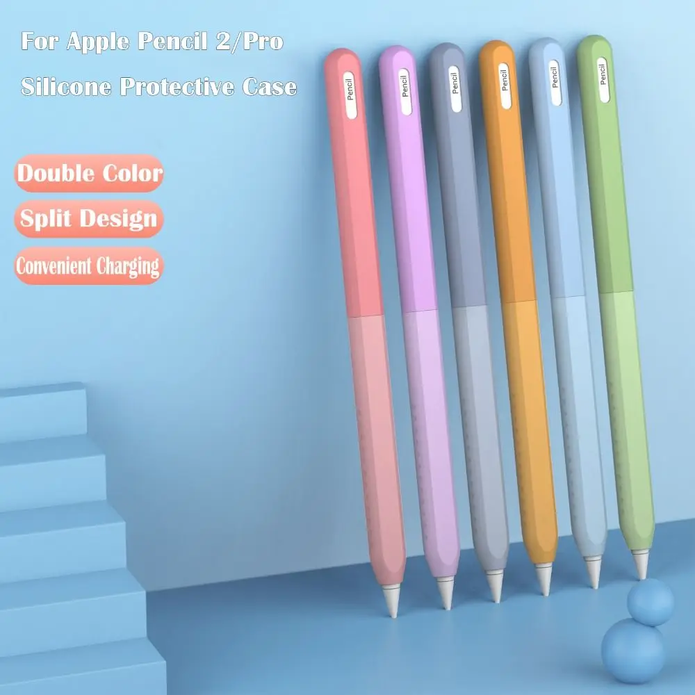 Liquid Silicone Tablet Pencil Case 2nd Gen Not Affect Charge Stylus Sleeve Colorful Anti Slip for Apple Pencil 2/Pro