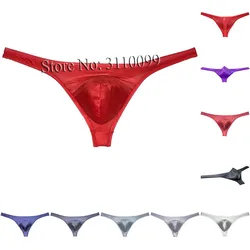 Tanga de biquíni brilhante masculina, cueca de baixo crescimento, calcinha exótica, bolsa para melhorar