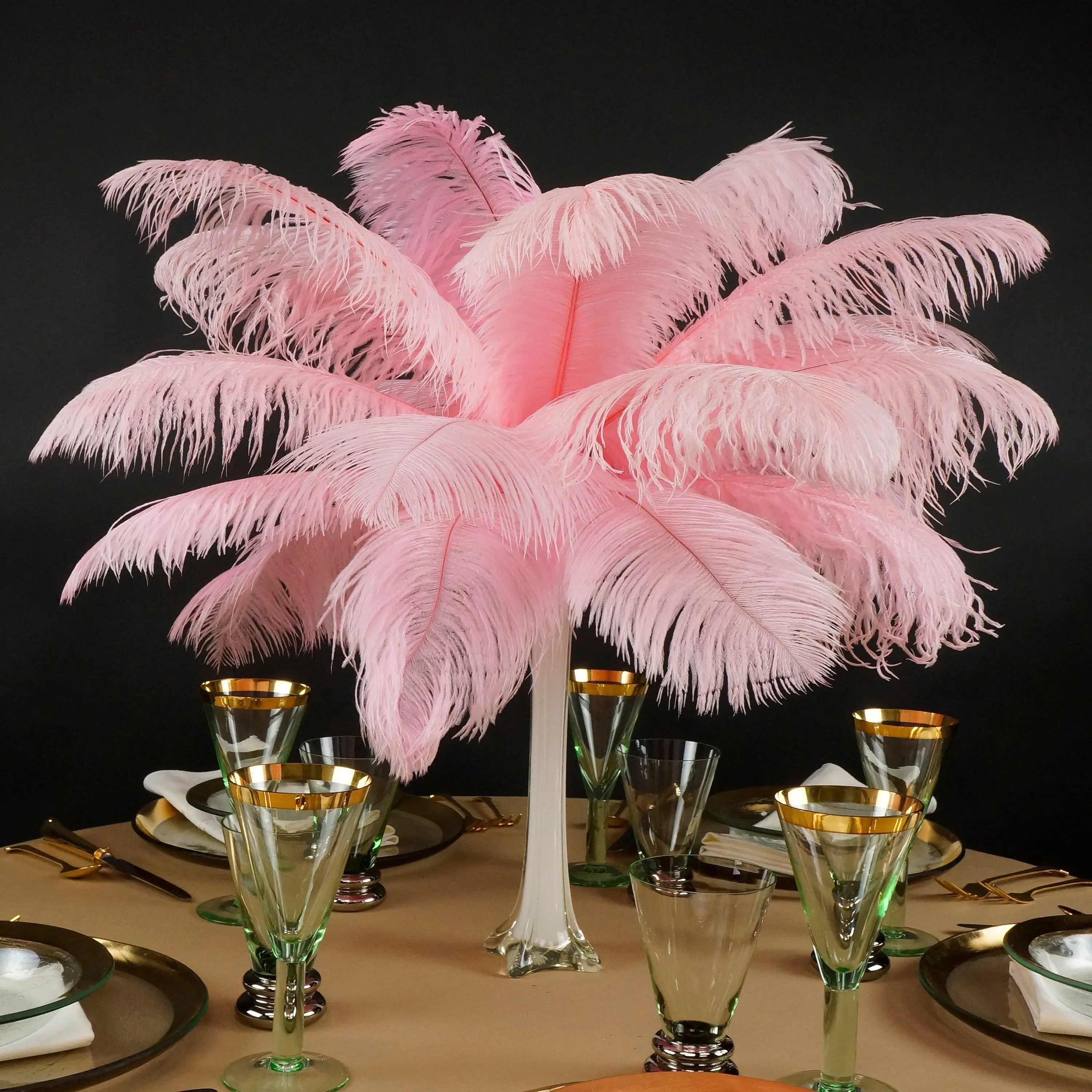 10pcs/lot Natural Ostrich Feathers for DIY Craft Wedding Carnival Party Decor Stage Vase Table Center Plumes Accessories 20-60cm