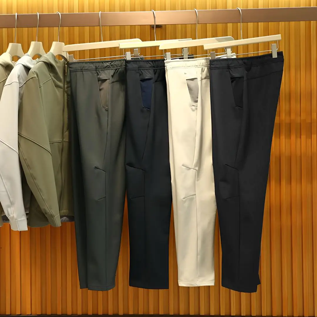 

Men's Winter Fce Lined Soft ell Casual Pants Outdoor Sports Hiking Versatile Leisure Trousers Autumn Winter Straight Leg...