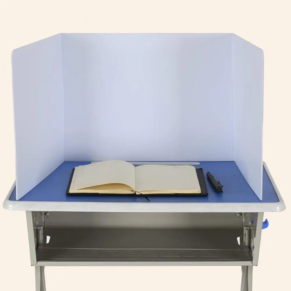 Bouclier de confidentialité de salle de classe pour bureaux d'étudiants, diviseur de bureau en plastique réutilisable pliable, carrel d'étude, garde de test d'éternuement, 4 pièces