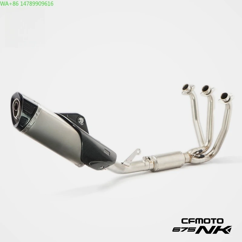 Full-Size Custom Motorcycle ExhaustRS Chunfeng 675SR/NK Modified Full-section R1 With Plate Exhaust Pipe Through Side Row 51MM C