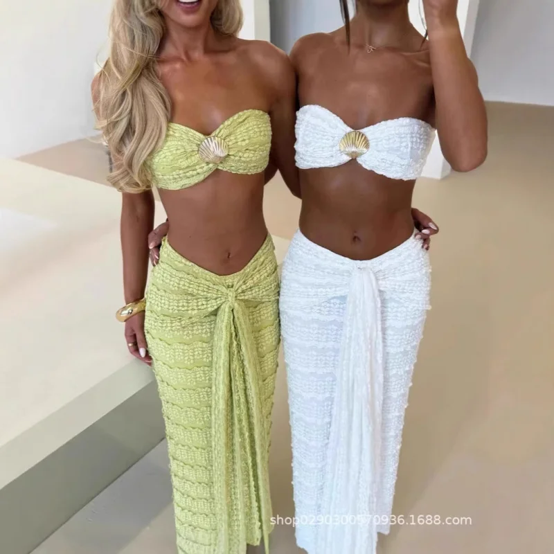 

SDM151 Elegant Strapless Decorated Hot Girl Summer Set Quality Source Recommendation Vacation Dress