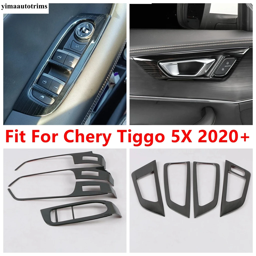 

Car Inner Door Armrest Window Lift Button Switch Panel Handle Bowl Frame Cover Trim Accessories Fit For Chery Tiggo 5X 2020 2021