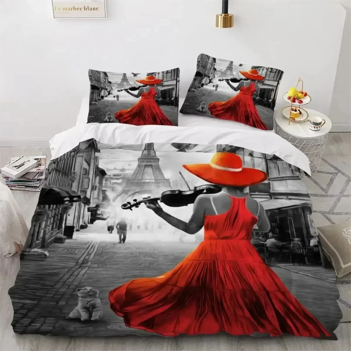 

3D Print Eiffel Tower France Paris Comfortable Duvet Quilt Cover Pillowcase Bedding Set Children Bedroom Decoration Home Textile