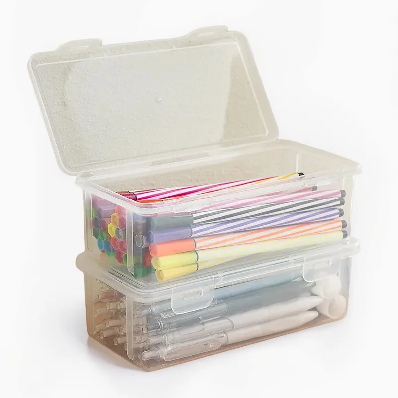 

1/3/5pcs Pencil Case Box Transparent Plastic Pencil Box For Students Without Printing Case Supplies Pencil Sundries Storage