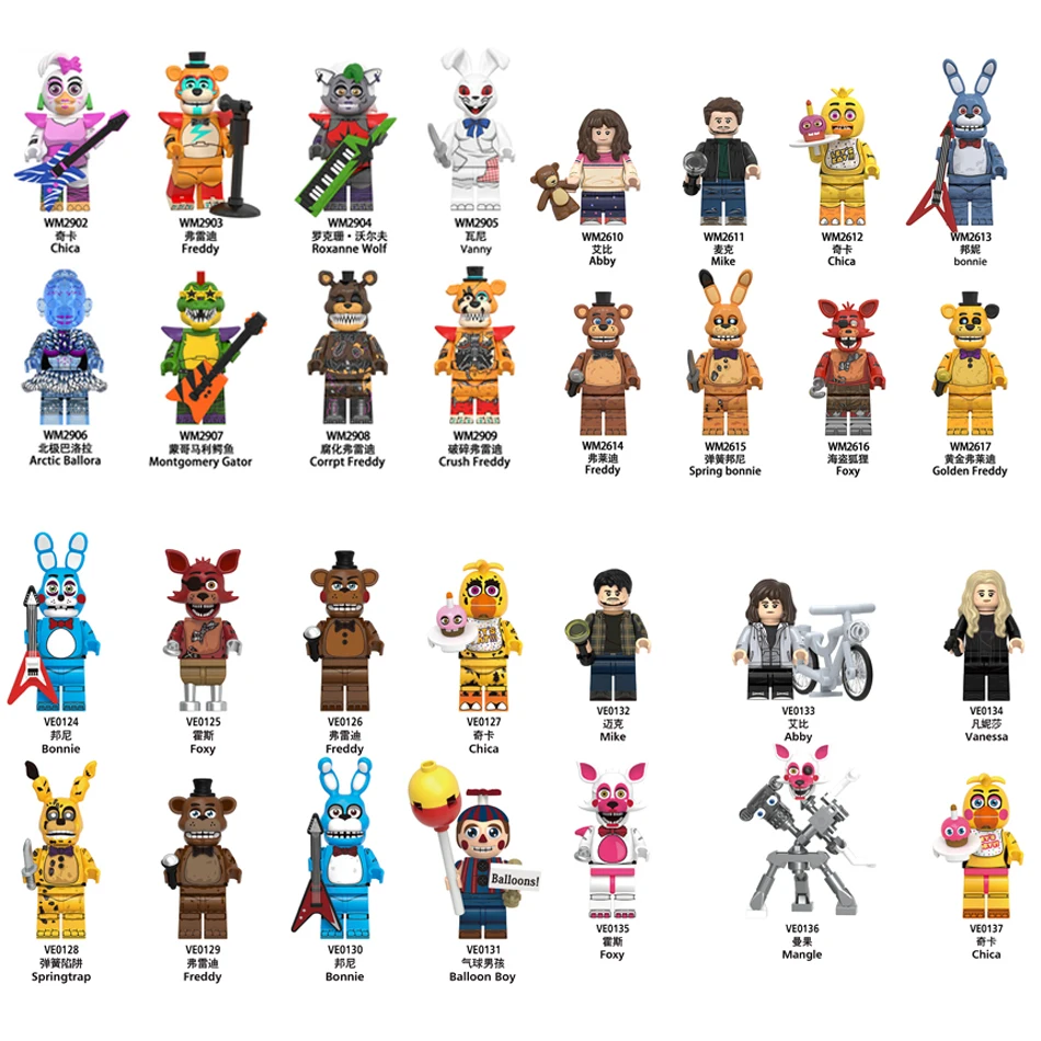 NUEVO Juego de Figuras de FNAF, Mini Figuras, Bloques de Construcción, Juguetes de Terror, Regalo para Niños, Mould King