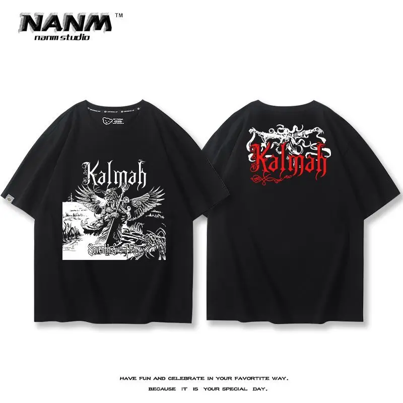 KALMAH ملك المستنقع تي شيرت الرجال والنساء الصيف الفنلندية ميلودي الموت المعادن روك خمر نصف كم القطن الخالص