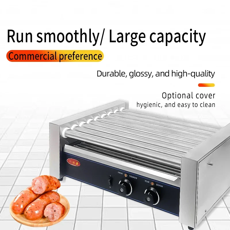 Commercial Mini Automatic Rotary Gold Crispy Sausage Machine Stall Roasted Hot Dog Sausage Maker Food Shop Application