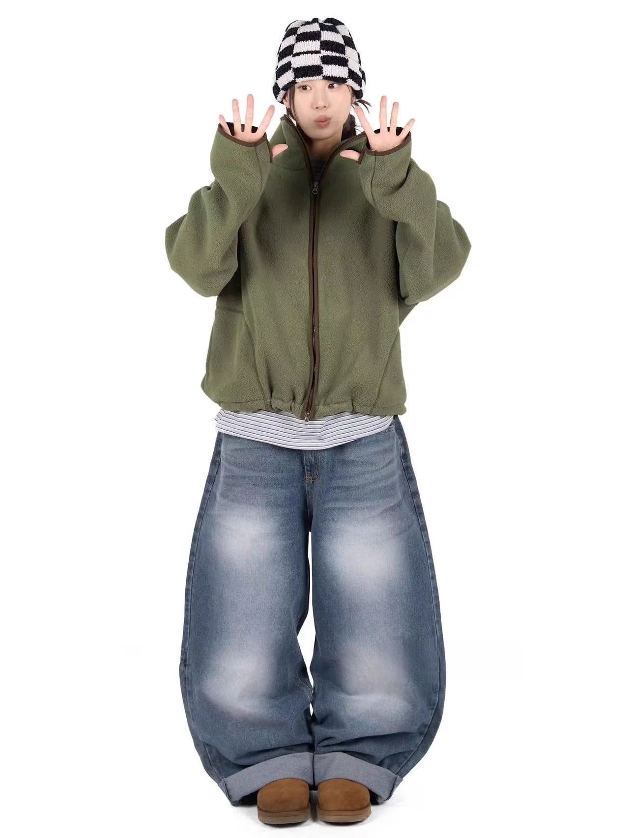 Ciepła bluza z kapturem na zamek w stylu retro, unikalna koreańska bluza SEI, zimowa, codzienna, luźny krój, termiczna, z dopasowaniem kolorystycznym, kurtka.