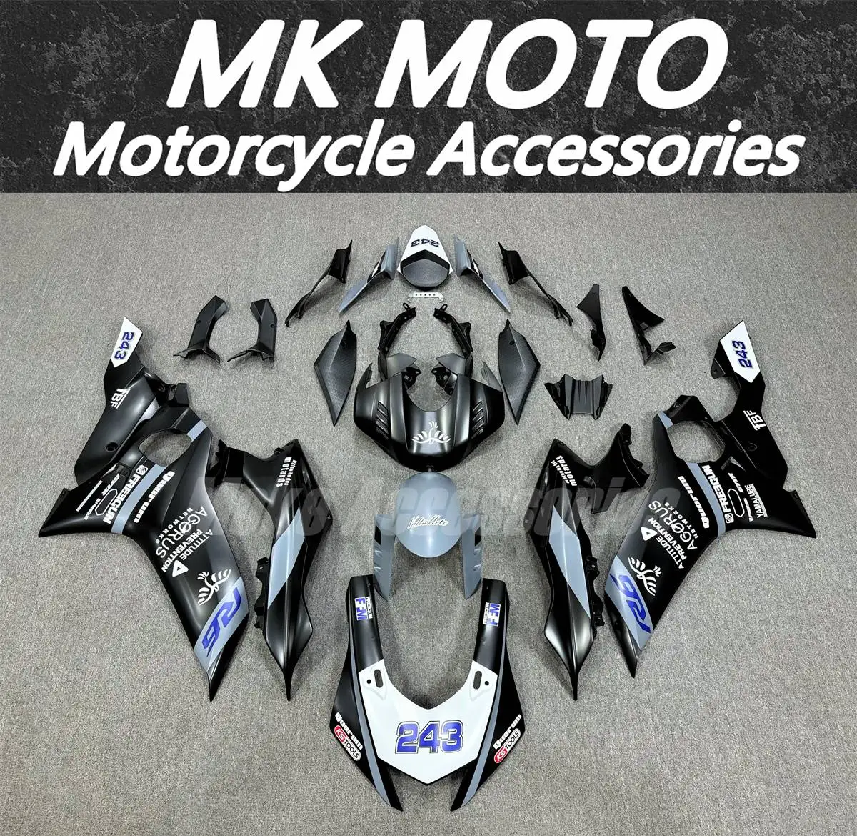 

Комплект обтекателей Moke moto подходит для Yzf R6 2017 2018 2019 2020 2021 2022 2023 2024, комплект кузовных работ, новый черный, белый, серый цвет