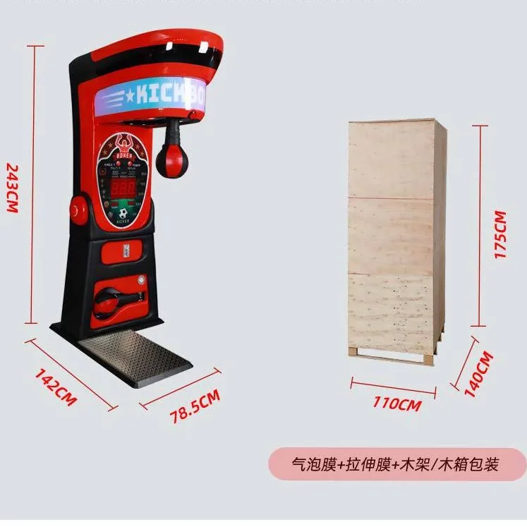 Video game city adult boxing force tester strength test commercial strength test machine punching