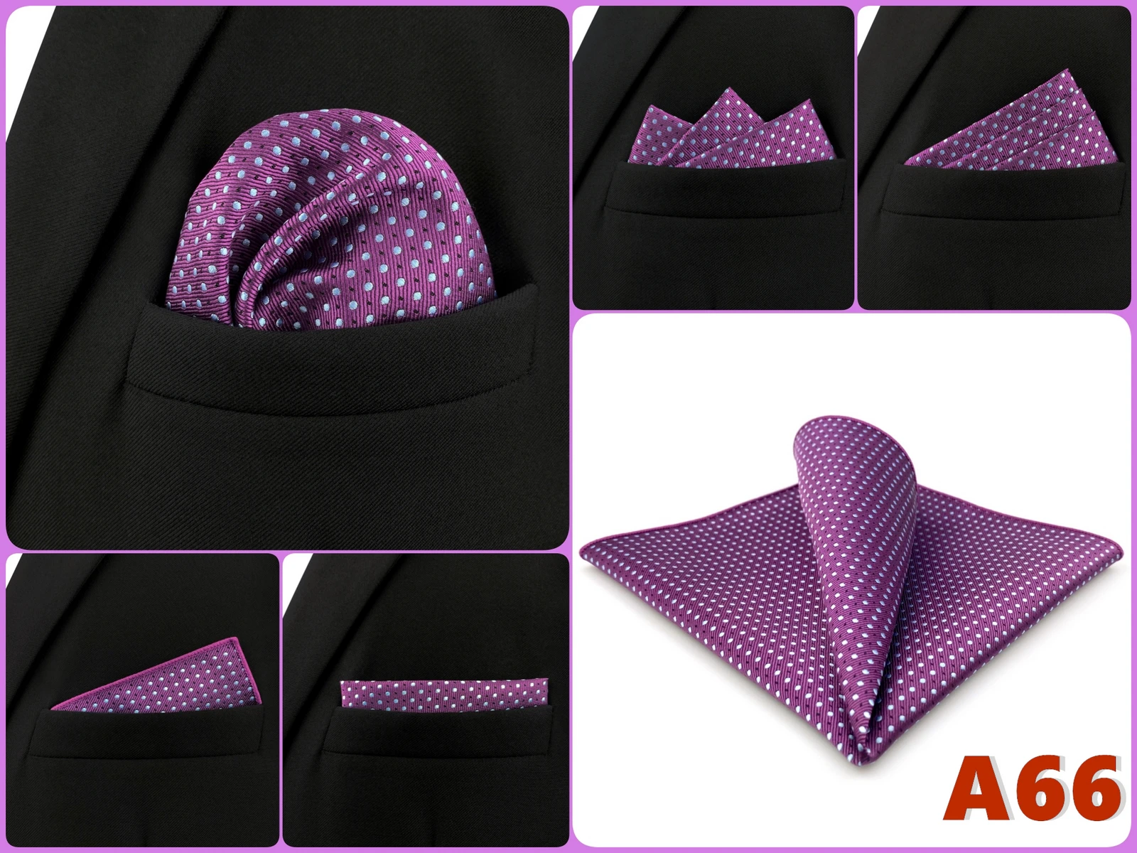 Pocket Square Handkerchief for Men Polka Dot Dots Plaid Check Checkered Suit Pocket Towel Hanky Mens Gift Wedding Business Party