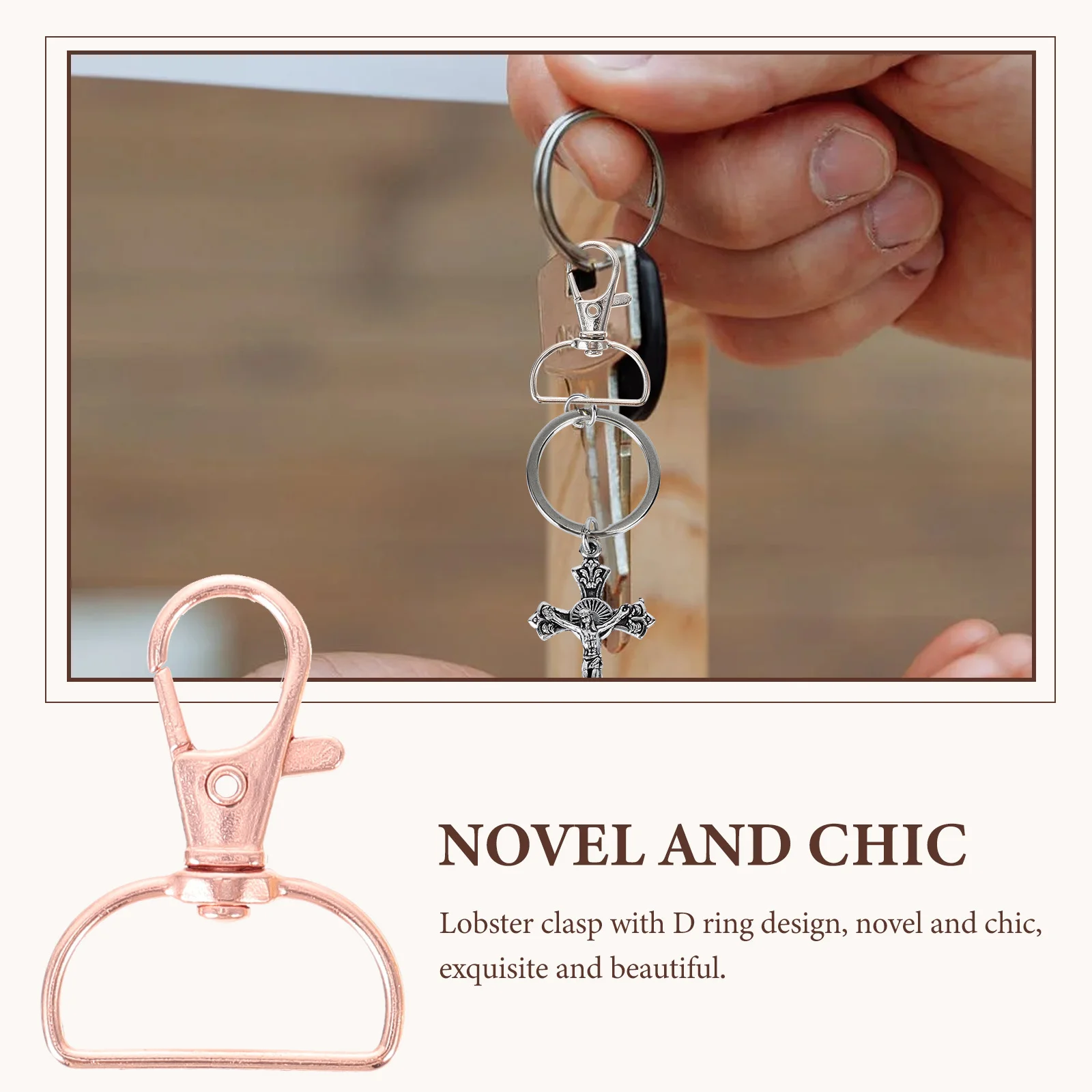 70Pcs Metal Clasp Hooks Durable Lobster Clasps Not Easy to Lose Color Shape for DIY D Lobster Clasp Lanyard Snap Hooks