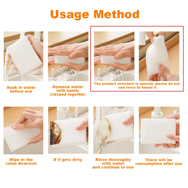 100pcs/Lot Magic Sponge Eraser White Melamine Sponge for Dishwashing Kitchen Bathroom Office Cleaner Cleaning Tools 100*60*20mm