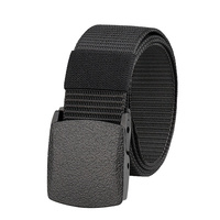 Men and Women Outdoor 1.5inch Wide Working Tactical Waist Belt for Airport Friendly Nylon Canvas Belt with Plastic Buckle