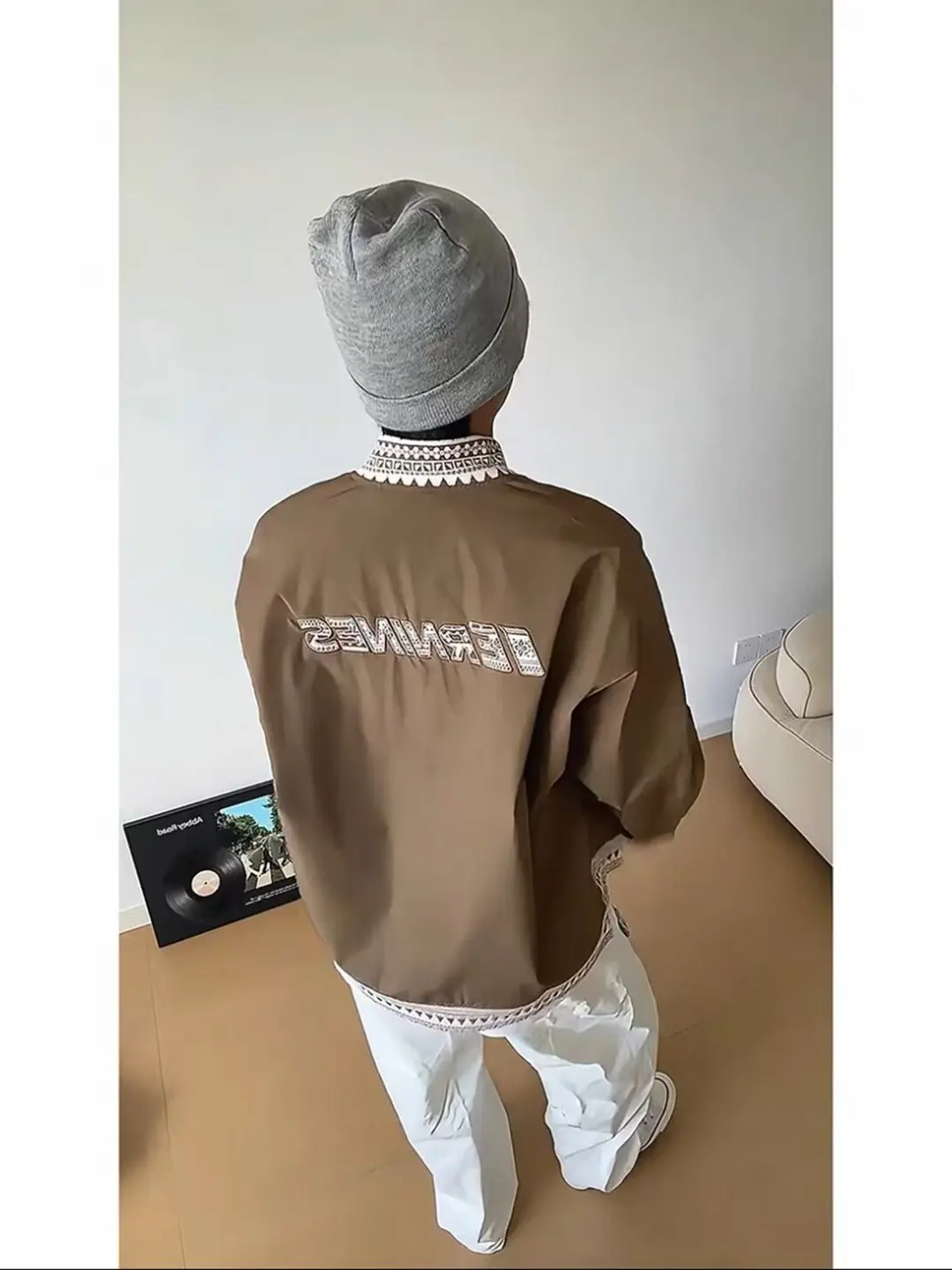 

Retro American Ethnic Embroidered Baseball Jaet Loose Casual ex Spring Autumn Couple's Jaet Trendy Windproof Long Sle...